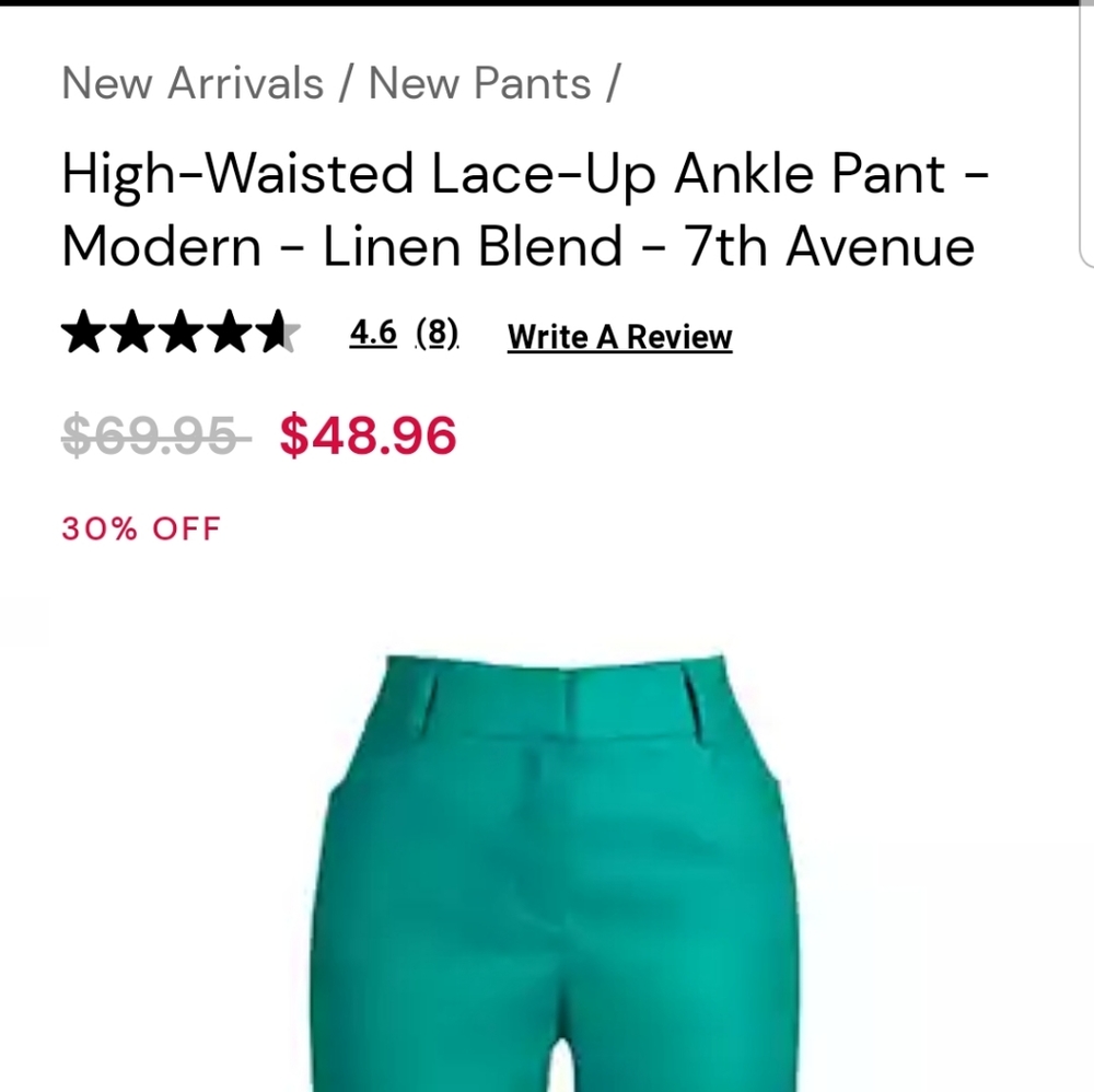 HIGH -WAISTED LACE UP ANKLE PANTS